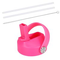 Sendestar Straw Lid for Hydro Flask Wide Mouth Sports Water Bottle with 2 Straws and 1 Brush