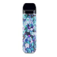 IT'S A SKIN Decal Vinyl Wrap for Smok Novo Pod System Vape Sticker Sleeve Cover/Blue Roses Floral Pattern