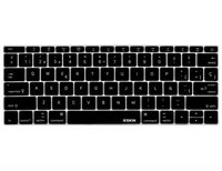 XSKN 2016 Spanish Silicone Keyboard Skin Cover for New Macbook 12 (2015 Model A1534) and New MacBook Pro 13 (2016 Newest Version Model A1708, Flat Key, No Touch Bar), US Version (Black)