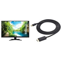Acer G276HL Kbix 27" Full HD (1920 x 1080) VA Zero Frame Monitor (HDMI & VGA Ports) & AmazonBasics Mini DisplayPort to HDMI Display Adapter Cable - 6 Feet