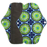 DEESEE(TM) Reusable Bamboo Cloth Washable Menstrual Pad Mama Sanitary Towel Pad Overnight Flow Pads (L(31×8cm), Green)