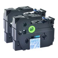 NineLeaf 2PK Blue on Clear 18mm 0.7'' Laminated Label Tape Compatible for Brother TZ-143 TZ143 TZe-143 TZe143 Cassette Cartridge for P-Touch PT-P700 PT-P750W PT-D600 PT-D400 PT-530 Label Maker