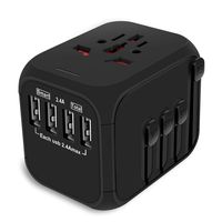 MAXAH Universal Travel Adapter Universal Travel Plug Power Adapter with 4 USB Ports Built-in Surge Protector All in One Power Outlet Wall Charger Adaptor Works in 150 Countries EU UK US AU