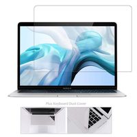 FORITO Tempered Glass Screen Protector Compatible 2019 2018 MacBook Air 13 Inch /2019-2016 MacBook Pro 13 Inch (Model: A1932 A2159 A1706 A1708 A1989) with Large Keyboard Protector Cloth, 9H Hardness