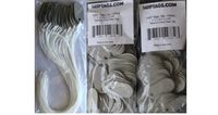 145PTAGS - SAMPLER 200/25 Telecom Grey Fibre with waxed Lacing cord 11" Pigtail Qty 225; 200 plain & 25 laced
