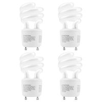 JACKYLED CFL Light Bulbs Energy Efficient UL T3 13W 2700K 900lm Spiral GU24 Base Compact Flourescent Bulbs 4-Pack