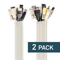 UT Wire UTW-FCW12-WH Expandable Flexi Cable Wrap, 12-Feet, White | 2 Pack