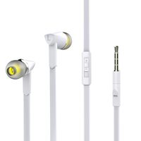 in-Ear Headphones, Hands-Free Stereo Headset, Wired Earbud in White and Yellow, in-Ear Headphoones for Game