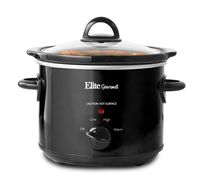Elite Gourmet MST-350B Dishwasher-Safe Glass Lid & Ceramic Pot Electric Slow Cooker, Adjustable Temp, Entrees, Sauces, Stews and Dips, 3 Qt Capacity, Black