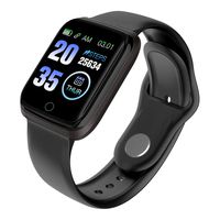 Bravetoshop Bluetooth Smart Watch Fitness Tracker Touch Screen Smartwatch Support SIM SD Card Slot Make for Women Men Kids Black