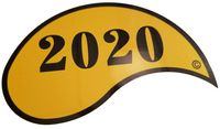 Yellow Wave 2020 - Trump Political Decal, Bumpersticker, Exterior Grade, Coated