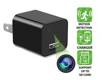 DENT 1080P USB Charger Camera - HD with Motion Detection, 32gb microSD Card Included, Pet Nanny Security Cam, USB AC Wall Plug Adapter for Phone