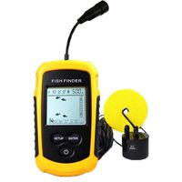 Portable Fish Finder, Fishfinder with Wired Sonar Sensor Transducer and LCD Display For Fishing By Pool,Rivers, Lakes, Seas And Oceans (Yellow)