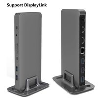 Cacoy USB C & USB A Triple Display Universal Laptop Docking Station Aluminum Design for MacBook Chromebook USB C and Windows Computers (2HDMI,Mini DP,5USB3.0,SD/TF,Gigabit Ethernet,Audio,Type-C PD)