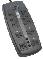 Tripp Lite 10 Outlet Surge Protector Power Strip, 8ft Cord, Tel/DSL Protection, RJ11, $150,000 Insurance (TLP1008TEL)