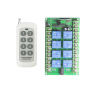 Lejin New Wireless Multifunction Remote Electric Switch Motors 12V DC Lamp Control Radio Switch 8 Channels Empanender Transmitter with Adapter Socket Wireless Remote Control Switch Relay Output ...