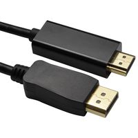 YarMonth - Premium DisplayPort to HDMI Male to Male Cable in Black 6 ft