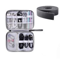 Electronic Organizer, Travel Cable Organizer Bag for Charging Cable, Cellphone (Up to 4.7"), USB, SD Card and Headphones (Grey)
