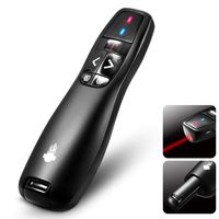 Presentation Clicker Remote Laser Pointer - Wireless USB Presenter - Slideshow PowerPoint Clicker - Compatible with Win10︱MAC - Support PPT︱Keynote︱Google Slides (6400A)