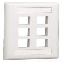 Panduit NK6FIWY 1-Gang 6-Port Faceplate with Label, Off White