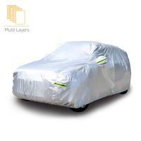 AmazonBasics Silver Weatherproof Car Cover - PEVA with Cotton, SUVs up to 184"