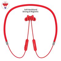 Bluetooth Headphones, hoco. Magnetic Wireless Neckband Lightweight Sports Earphones V4.2 with Mic IPX4 Waterproof HD Stereo Sweatproof in Ear Earbuds for Gym Running Noise Canceling Headsets (Red)