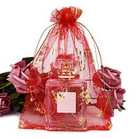 100 Pcs 13 x 18cm Drawstring Organza Gift Bags Candy Pouch, BZCTAH Wedding Party Christmas Favor Bags Jewelry Pouches Wrap, Red-1