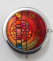 BlackKey Bohemian Pattern 3-Compartment Decorative Pocket Gift Box Case Organizer for Pill, Color 1 -2082