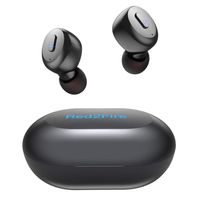 True Wireless Earbuds with Immersive Sound, Red2Fire in-Ear Stereo Bluetooth Earbuds with Charging Case, Auto Pairing/30H Playtime/Deep Bass/Built-in Mic Earphones for Sports,Workout,Gym (Black)