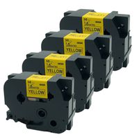 QPMY 4 Pack Compatible for Brother P-Touch Laminated TZe TZ Black on Yellow 661 Label Tape Width 1.5" 36mm Length 26.2' 8m