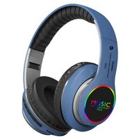 TeaBoy Bluetooth Wireless Headphones Over Ear 10H Playtime Hi-Fi Stereo Wireless Headphones Deep Bass Foldable TF/FM/EQ/LED lights Compatible with iPhone/TV Wireless Wired Earphones with Mic