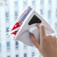 ❤Ywoow❤  Double-Sided Glass Wipe Cleaner Double Side Window Cleaner Useful Glass Surface Wiper Cleaning Brush