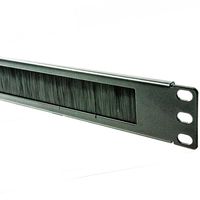 kenable Black Brush Cable Management 19 Universal Panel 1U for Data Cabinet