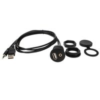 3.5mm + USB2.0 AUX Car Cable USB Mount Cable -USB Extension Flush, Dash, Panel Mount Cable, for Car, Boat, Motorcycle and More 3.3FT/1M