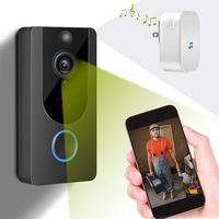 Smart Video Door Bell Wireless 1080P Doorbell Camera Free Cloud Storage Lifetime 166° Wide Angle WiFi Security Camera with Two-Way Talk PIR Motion Detection Night Vision and Real-time Video