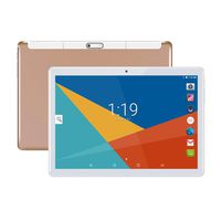 Android Tablet|10 Tablets PC 10.1" Inch,HD,3G, WiFi, GPS, GSM, Octa Core, 64GB ROM, 4GB RAM, Dual Sim Card, 1920×1200 IPS, (Gold (3G Network)