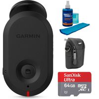 Garmin 010-02062-00 Dash Cam Mini: Car Key-Sized, Dash Cam Bundle with microSDXC 64GB UHS Class 10 Memory Card, Point and Shoot Field Bag Camera Case & Universal Screen Cleaner