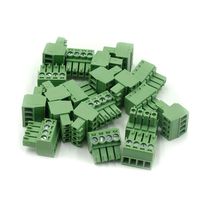 Hxchen 4-Pin 300V KF2EDGK 3.5mm Pitch PCB Screw Terminal Block Connector Green - (20 Pcs)