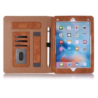 9.7 Inch iPad Cover, YiMiky PU Leather Case Book Cover Smart Stand Slim Fit Cover with Card Holder for iPad Air/iPad Air 2/ iPad Pro 9.7/2017 New iPad/ 2018 New iPad - Light Brown