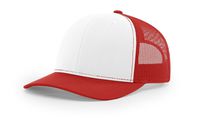 Richardson White/Red 112 Mesh Back Trucker Cap Snapback Hat