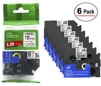 6/Pack LM Tapes - Premium 3/4" Black Print on Matte Silver Label Compatible with Brother TZe-M941 P-Touch Tape and Comes with a Free Tape Color/Size Guide for Easy reordering. 18mm 0.7 Laminated