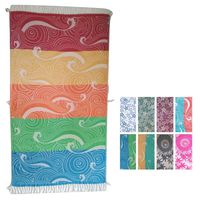100% Turkish Cotton Beach Towel - Large Quick Dry Bath Towels - Peshtemal Hammam Fouta for Pool, Spa, Travel, Yoga - Ultra Absorbent, Soft, Sand Free, Lightweight (Colorful Striped)