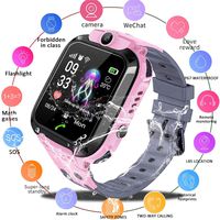 Yukuai Kids Bluetooth Sport Camera Smart Watch SIM Card for GPS LPS Tracker with Waterproof Location Device Tracker Baby Safe SOS Anti-Lost Activity Monitor Birthday Gift (Pink)