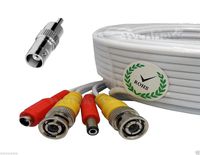 WennoW "White Premium Quality 100 Feet Video Power BNC Cable for Lorex CCTV Cameras