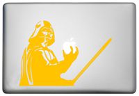 Star Wars Darth Vader MacBook Decal - Sticker Holding Lightsaber for 15 inch Apple MacBooks Air Pro Retina or Other Laptops Yellow