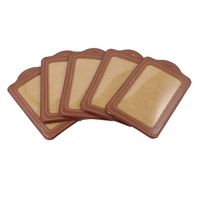 Uxcell Faux Leather Anti Dust Staff ID Badge Card Holder, 5-Piece, Brown