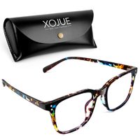 Blue Light Blocking Glasses for Men Women, Anti Blue Light Computer Reading Gaming Glasses, Anti Eye Strain Headache (Sleep Better), UV400 Transparent Lens(Blue Floral)