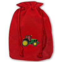 Leisue Green Tractor Cartoon Bags Drawstring Santa Sack Decorations