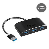 SIIG SuperSpeed 4 Port USB 3.0 Hub With 5V Power Adapter and Woven Braided USB - Powered Hub & Port Adapter