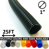 Electriduct 1" Split Wire Loom Tubing Polyethylene Flexible Conduit (1 Inch ID) - Black - 25 Feet